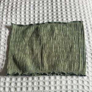 Green Ribbed Tube Top